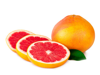 Fresh grapefruits isolated on a white background