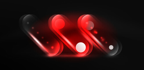 Abstract glowing neon light techno circles background