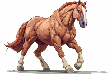 cartoon big muscular horse
