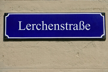 Emailleschild Lerchenstraße