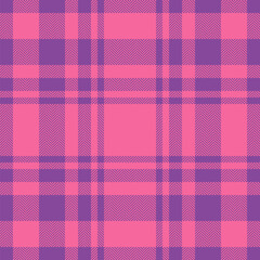 Plaid check pattern in pink. Seamless fabric texture. Tartan textile print.