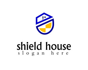 creative shield house logodesign template