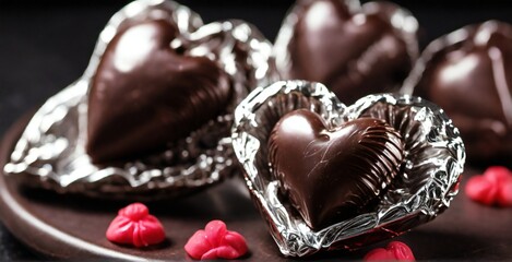 heart shaped chocolate candy