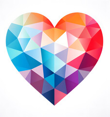 Naklejka na ściany i meble Polygon color heart illustration isolated on white background