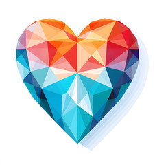 Naklejka na ściany i meble Polygon color heart illustration isolated on white background