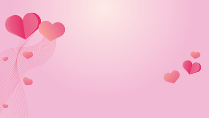 Beautiful pink heart frame on pastel background. Vector illustration.