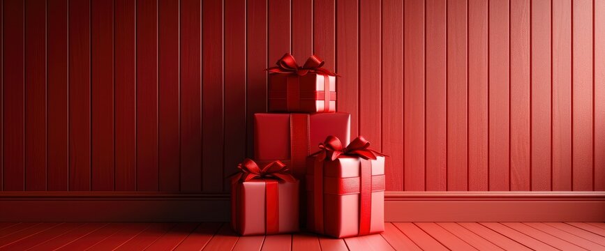 Christmas Red Vertical Background Gift Boxes, Banner , HD Background Images