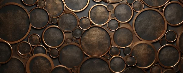 Fotobehang Bronze repeated circle pattern © Celina