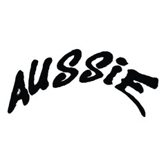 Grafitti art saying Aussie. Australian people art.