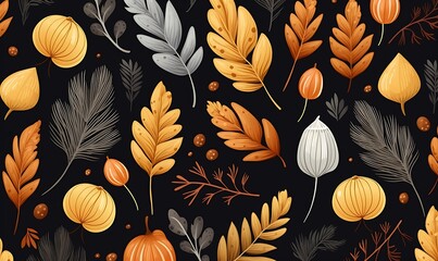 Background with autumn elements. Generative Ai

