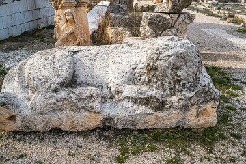 Scenic views from Uzuncaburç, is an archaeological site in Mersin Province, Turkey, containing the...