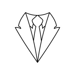 Jacket and tie icon icon. Outline, formal wear icon. Vector icon