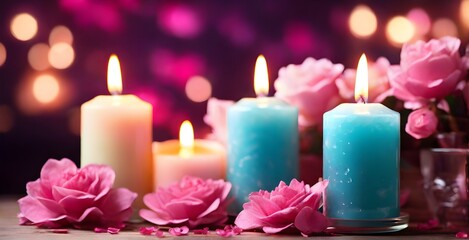 candle and rose petals candle, flame, spa, light, candles, fire, decoration, christmas, beauty, burning, aromatherapy, flower, romantic, celebration, 