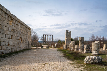 Scenic views from Uzuncaburç, is an archaeological site in Mersin Province, Turkey, containing the...