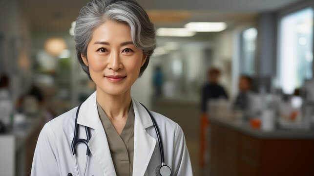 Portrait of female Asian doctor in the hospital