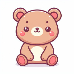 Fototapeta premium Cartoon Teddy Bear on transparant background