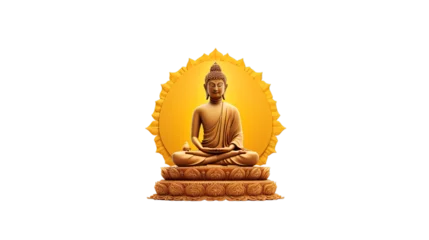 Poster Buddha for buddha purnima and vesak, Isolated on transparent PNG background, Generative ai © Rajesh