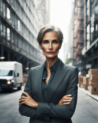 A middle-aged businesswoman.