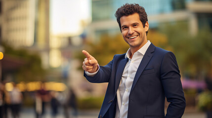 businessman showing thumbs up