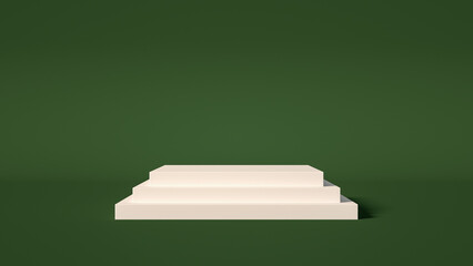 Green minimal podium 3d rendering background