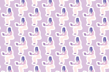 Vector Womens day element Seamless Pattern Background