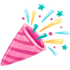 Birthday Firecrackers Watercolor