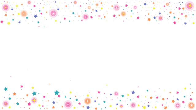 Background with confetti colorful falling stars 2 sides transparent