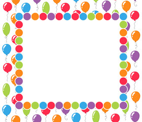 colorful background frame with balloons