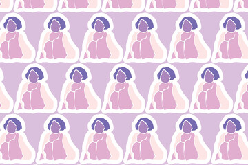 Vector Womens day element Seamless Pattern Background