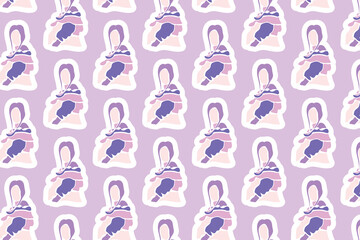 Vector Womens day element Seamless Pattern Background