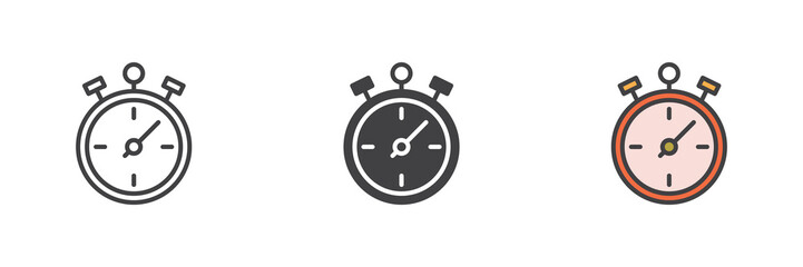 Stopwatch different style icon set