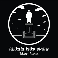 Circle Icon Hijikata Keiko Statue. vector illustration