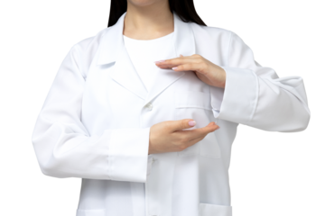 PNG, Asian girl as a doctor, isolated on white background.