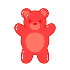 Jelly bears fruit gummy. Character Illustrator vector design.