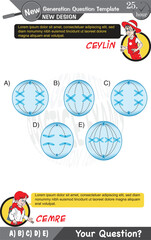 University and high school exam question form, Mathematics, physics, geometry, biology, eps, Next generation problems, two sister, speech bubble, template, experiment