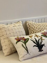 beautiful pillows on the bed