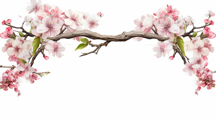 Tree branch flower Photo Overlays Summer spring painted illustration background - obrazy, fototapety, plakaty
