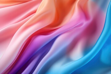 Obraz premium Folds of silk satin fabric lie beautifully on the table. Elegant pastel textile background for advertising goods and business.