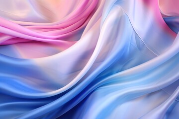 Obraz premium Folds of silk satin fabric lie beautifully on the table. Elegant pastel textile background for advertising goods and business.