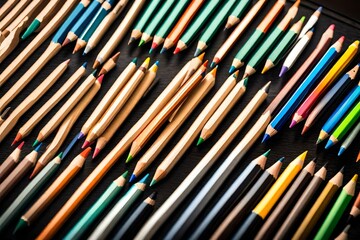 Colorful pencils in black background