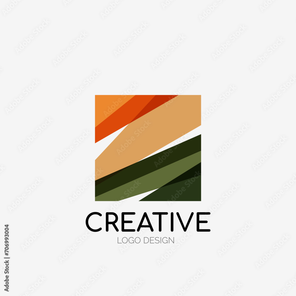 Poster Modern abstract logo design. Geometric vector art. Clean overlapping lines and abstract shapes. Perfect for modern brand