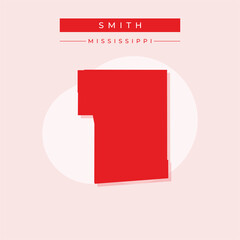 Vector illustration vector of Smith map Mississippi