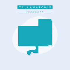 Vector illustration vector of Tallahatchie map Mississippi