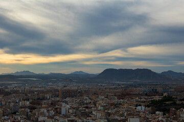 Panorama visto dal Castillo de Santa Barbara di Alicante, Spagna