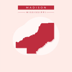 Vector illustration vector of Madison map Mississippi