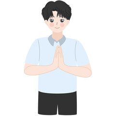 muslim man greeting eid mubarak