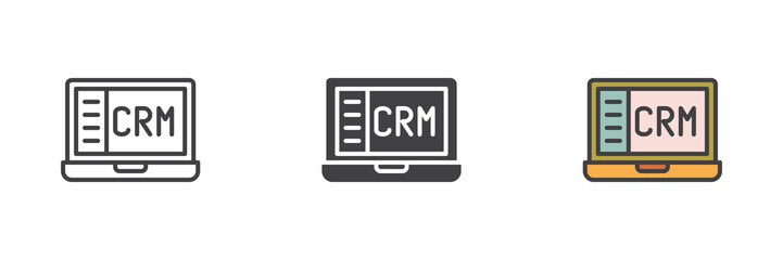 Crm notebook different style icon set