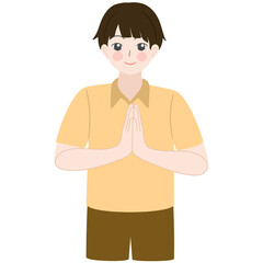 muslim man greeting eid mubarak