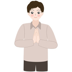 muslim man greeting eid mubarak