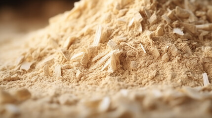 Sawdust or wood dust texture background. Wood sawdust floor texture background closeup. - obrazy, fototapety, plakaty